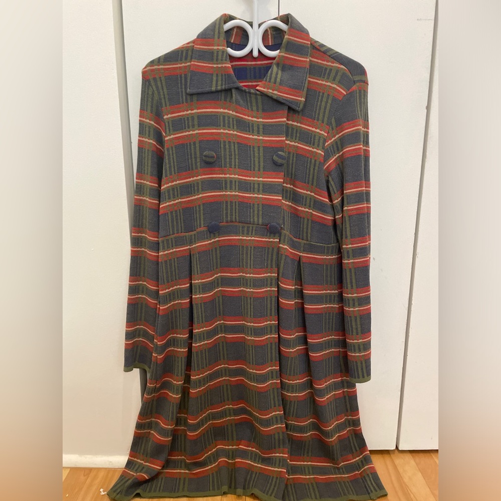 Plaid Double-Breasted Women's Coat